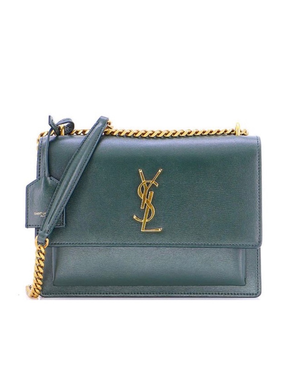 Blue / Green Leather YSL Sunset Crossbody